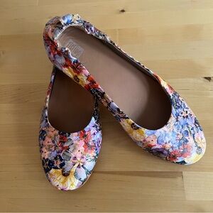 FitFlop Allegro Flowercrush Sz 9 Ballet Flats Oyster Pink Cottagecore Fairy